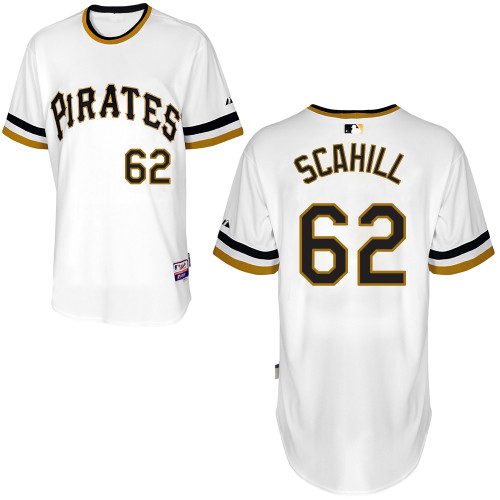 Rob Scahill #62 MLB Jersey-Pittsburgh Pirates Men's Authentic Alternate White Cool Base Baseball Jersey